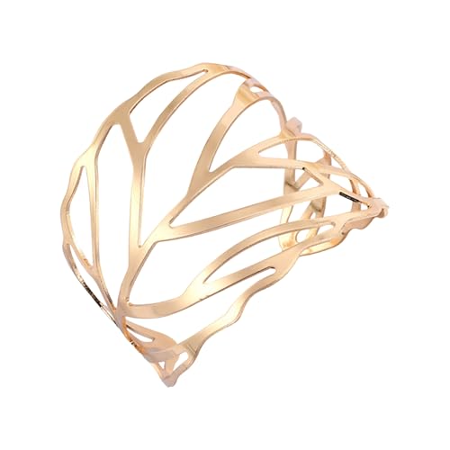 Xanorrg Rhombusblätterblatt Legierung Armband Manschettenkonstruktionen Armband Mit Offenen Designs Und Blattakzent Für Trendige Outfits Moderner Minimalistischer Manschette von Xanorrg