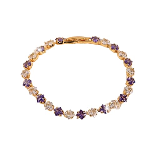 Xanorrg Runde Geschnittene Kubische Zirkonia Tenniskette Armband Einstellbares Handchain Trendy Streetwear Handgelenk Accessoire Für Männer Und Frauen Leichter Square Zirkonia Mode Schmuck von Xanorrg