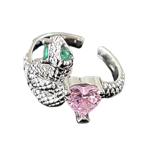 Xanorrg Schlangenringe Kristall Mikrogelegener Zirkon Mode Unregelmäßige Mädchen Reisen Accessoires Weihnachtsjubiläum Geschenk Bowknot Verstellbar Offen Offen von Xanorrg