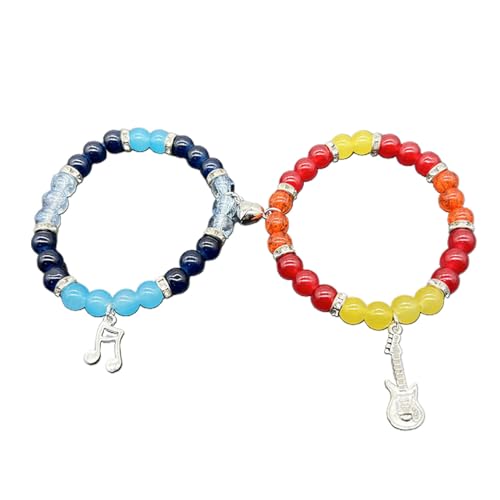 Xanorrg Set Von Paar Perlen Armbändern Besten Passende Praktische Praktische Magnetische Saugschnalle Handschnitte Für Tägliche Party Magnetverschluss Für Männer Frauen von Xanorrg