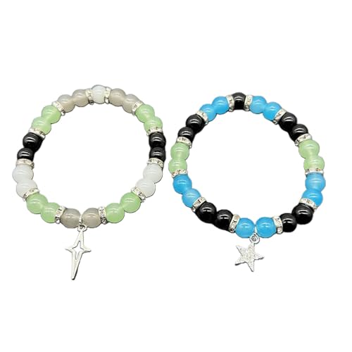 Xanorrg Set Von Paar Perlen Armbändern Besten Passende Praktische Praktische Magnetische Saugschnalle Handschnitte Für Tägliche Party Magnetverschluss Für Männer Frauen von Xanorrg