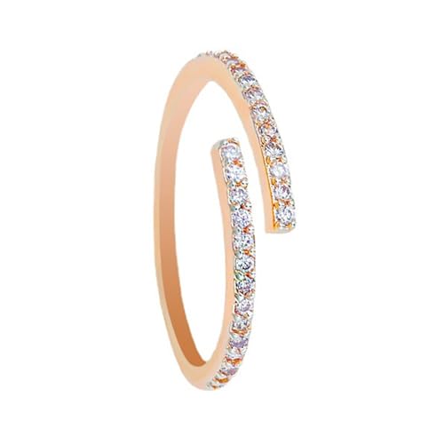 Xanorrg Stacking Eröffnung Verstellbarer Ringe Kubikzirkonias Finger Accessoire Für Paare Elegant Party Schmuck Jubiläum Geschenk Mode Frauen von Xanorrg