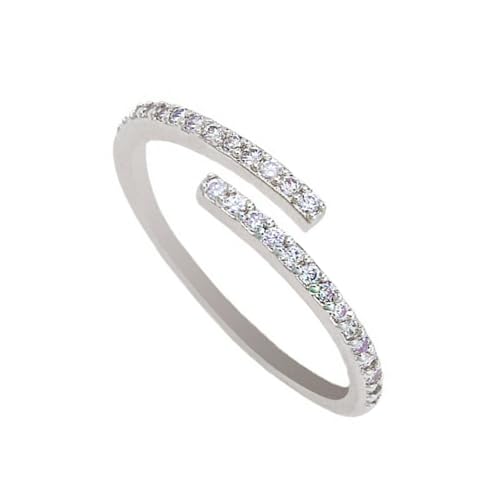 Xanorrg Stacking Eröffnung Verstellbarer Ringe Kubikzirkonias Finger Accessoire Für Paare Elegant Party Schmuck Jubiläum Geschenk Mode Frauen von Xanorrg