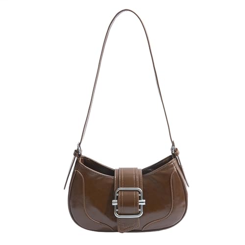 Xanorrg Stilvolle Achselgrundstück Für Frauen Geräumige Innenausstattung Praktische Schulter Crossbod Taschen Mode PU Leder Handtasche Einzigartige Persönlichkeitstasche von Xanorrg