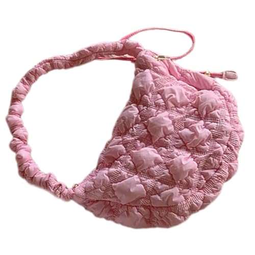 Xanorrg Stilvolle Gestepte Nylon Satchel Umhängetasche Crossbody Geldbörse Kompakte Puffhandtasche Mit Organisierten Fächern Organisierte Fachbeutel von Xanorrg