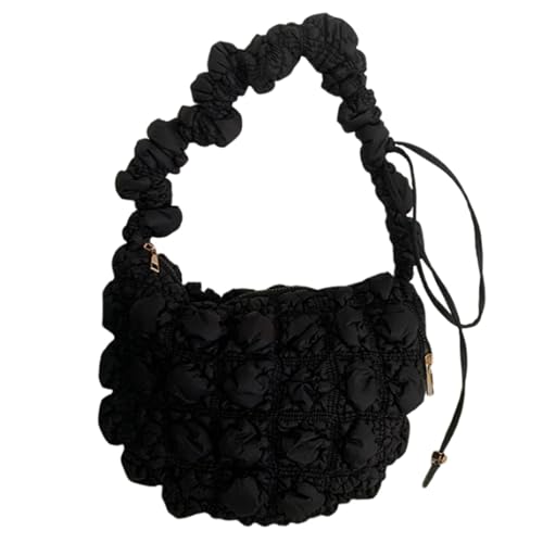 Xanorrg Stilvolle Gestepte Nylon Satchel Umhängetasche Crossbody Geldbörse Kompakte Puffhandtasche Mit Organisierten Fächern Organisierte Fachbeutel von Xanorrg