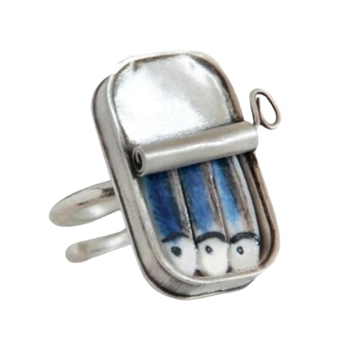 Xanorrg Stylish Sardine Can Concept Ringe Für Individualität Und Gesprächsstarter Täglich Casual Wear Unisex Trendy Ringe Verwenden von Xanorrg
