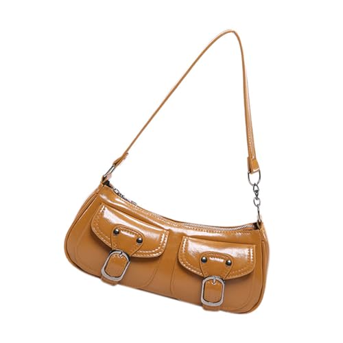 Xanorrg Trendy Damen Tägliche Verwendung Von Umhängetaschen PU Leder Achselhülle Casual Satchel Vintage Unterarmtaschen Für Die Tägliche Essentials Geldbeutel von Xanorrg