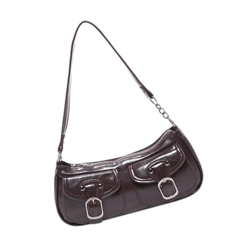 Xanorrg Trendy Damen Tägliche Verwendung Von Umhängetaschen PU Leder Achselhülle Casual Satchel Vintage Unterarmtaschen Für Die Tägliche Essentials Geldbeutel von Xanorrg