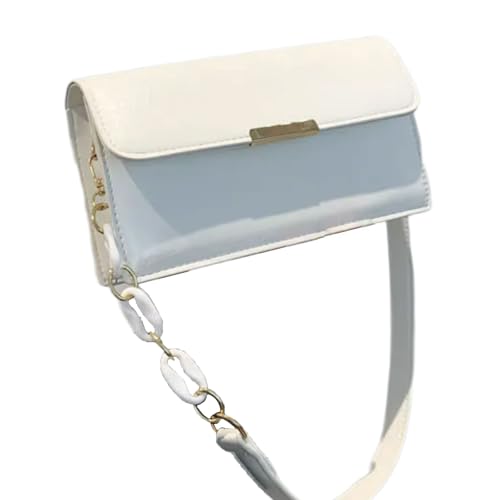 Xanorrg Trendy Damen Umhängetasche Mit Kontrastfarbe Muster Geldbeutel Quadratwesen Unvervischtschaftsbeutel PU Leder Achselhöhlenbeutel Party Handtasche PU Handtasche von Xanorrg