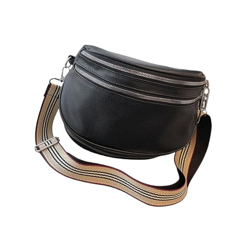 Xanorrg Trendy Wide Gurt Umhängetasche Große Kapazität Satchel Casual Crossbody PU Pendelpack Für Verschiedene Anlässe Trendige Frauen von Xanorrg