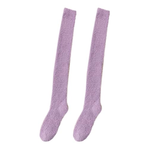 Über Knieleuzfuzzy Socken Plüsch Slipper Strümpfe Fleece Langbeinwärmer Winter Home Sleeping Oberschenkel Hochstiefel Für Frauen von Xanorrg
