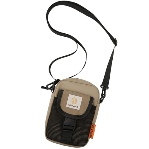 Xanorrg Unisex Moderne Crossbody Tasche Mit Verstellbarem Riemen Und Netzpockt Kleine Nylon Schulterbeutel Münze Geldbeutel Trendy Sports von Xanorrg