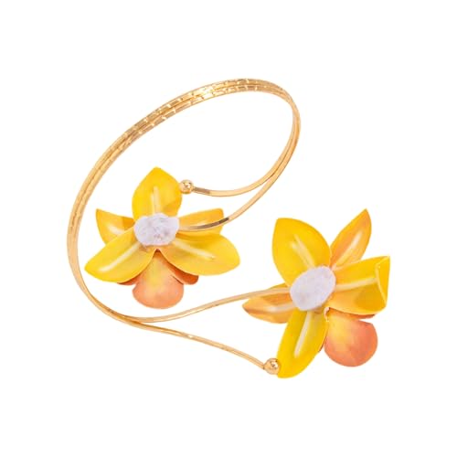Xanorrg Verstellbarer Frangipani Armreif Armband Für Frauen Tragbarer Eisenschmuck Für Geburtstage Partys Hochzeiten Verstellbarer Blumenarmschmuck von Xanorrg