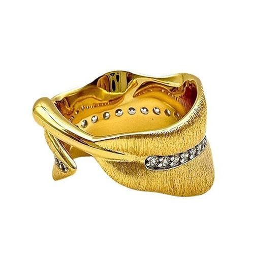 Xanorrg Verzierte Baroques Stilringe Komplizierte Bananenblattmuster Stabiler Metallkonstruktion Party Hochzeitszubehör Vintage Bananenblattringe von Xanorrg