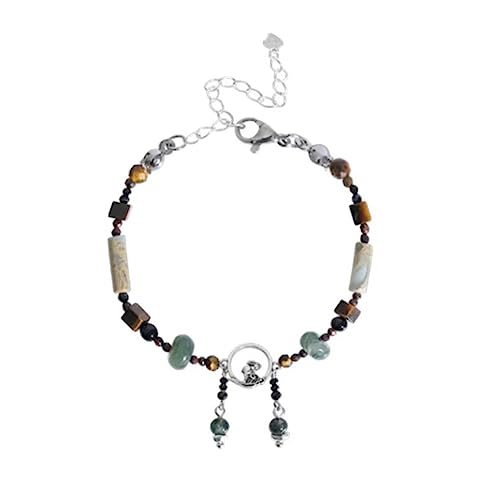 Xanorrg Vintage Imitation Jade Bangle Süßer Kaninchen Charme Tassels Armbänder Armband Verstellbarer Perlen Bangle Statement Schmuck Imitation Jade Einzigartige Design Handgefertigt von Xanorrg