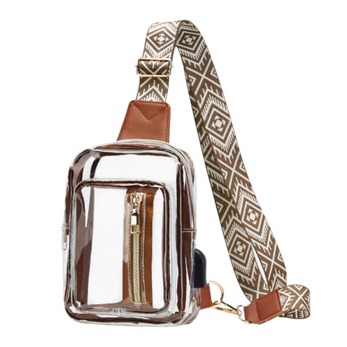 Xanorrg Wasserdichte Klare Beutel Klare Umhängetaschen Crossbody Geldbörse Für Stadien Mit Geräumigen Fächern Für Essentielle Wasserfeste Brustpackung von Xanorrg