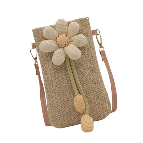 Xanorrg Women Beach Bag Handgewebtes Schulterblumenhülle Casual Messengers Strohbod von Xanorrg