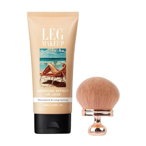 Beauty Body Coverage | 100 ml Bein-Make-up-Concealer-Creme | wasserfeste, leichte Körper-Foundation für Narben und Hautunvollkommenheiten | aufbaubare Abdeckung mit Pinsel | Geschenk für Frauen von Xasbseulk