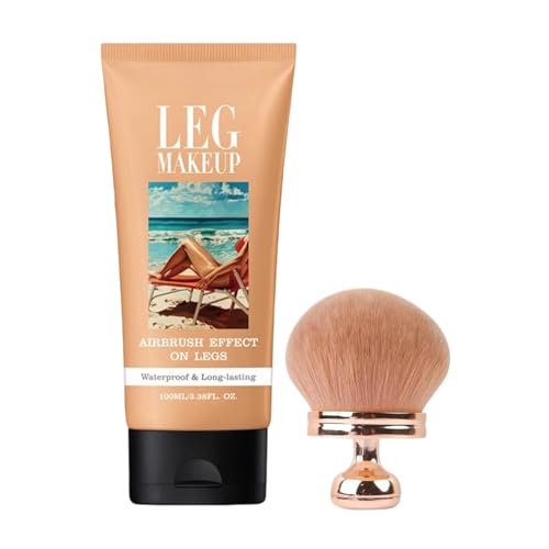 Beauty Body Coverage | 100 ml Bein-Make-up-Concealer-Creme | wasserfeste, leichte Körper-Foundation für Narben und Hautunvollkommenheiten | aufbaubare Abdeckung mit Pinsel | Geschenk für Frauen von Xasbseulk