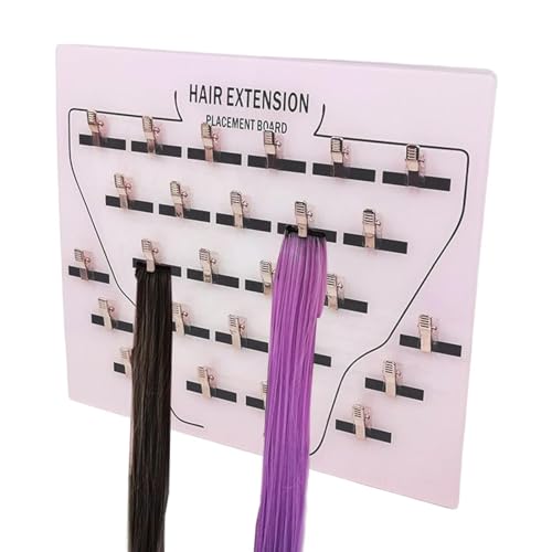 Haar-Lametta-Organizer – Perückenhalter, Haarverlängerungswerkzeug, Acryl-Haarverlängerungshalter – Perücken-Abteilung, Pfropfplatte, Haaraufhänger mit Clip für Haarteile, Zuhause und Salons von Xasbseulk