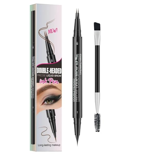 Natürlicher Augenbrauenstift - Doppelendige Augenbrauentönung mit Pinsel - Augenbrauen Contouring Pen Augenbrauen Tönungsstift mit 2-Gabelspitze & Präziser Spitze von Xasbseulk