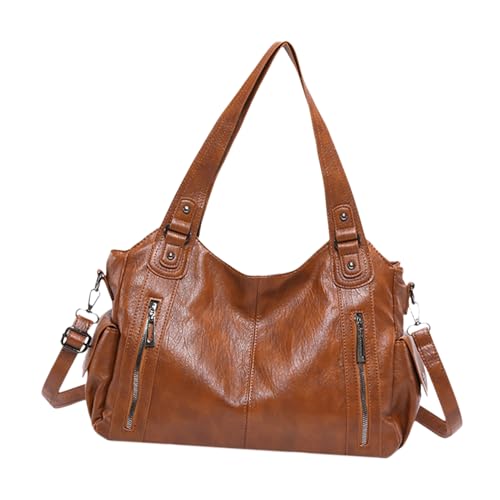 Umhängetasche mit großer Kapazität - Leder - -Taschen - Hobo -Geldbörse | Soft Pu Leder | Verstellbarer Riemen | Reißverschluss | Mehrere Taschen für tägliche Essentials | Leichte lässige von Xasbseulk