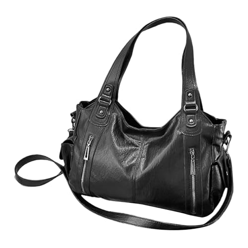Umhängetasche mit großer Kapazität - Leder - -Taschen - Hobo -Geldbörse | Soft Pu Leder | Verstellbarer Riemen | Reißverschluss | Mehrere Taschen für tägliche Essentials | Leichte lässige von Xasbseulk