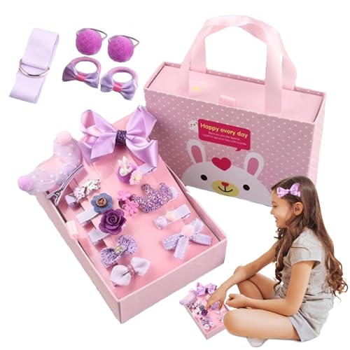 Xasbseulk Kinder-Haar-Accessoires für Mädchen – niedliche Haarspangen aus Metall | Set mit 18 stilvollen Haarnadeln, sortiertes Haarteil-Set für Party, Schule, Ballett von Xasbseulk