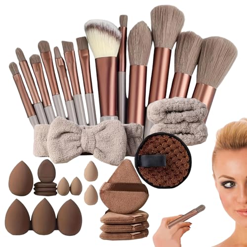 Xasbseulk Make-up-Pinsel – Reise-Schönheits-Make-up-Set, weiches Werkzeug-Set, tragbares Kosmetik-Reise-Set für Anfänger, , Familie, Freunde, Freundin, Ehefrau, Mädchen von Xasbseulk