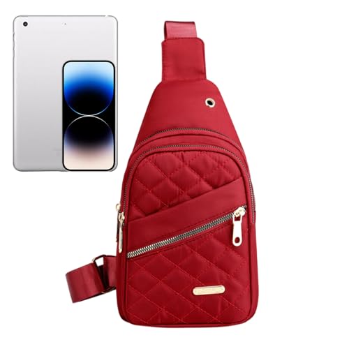 Xasbseulk Sling Bags for Women | Shoulder Bag | Ladies Chest Bag | Fashion Sling Purse, Adjustable Strap for Ladies, Girls, rot, 11.81x6.69x0.79 inches von Xasbseulk