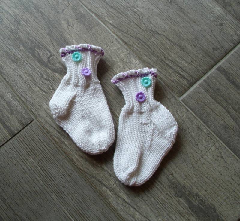 Babysöckchen Baumwollsöckchen Weiße Söckchen Taufbekleidung #1229340665 von XaversFactory