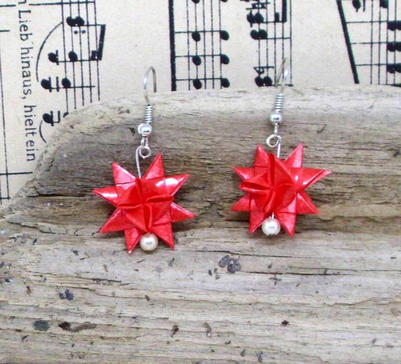Fröbelsterne Ohrringe Weihnachtsohrringe Adventsohrringe #747605653 von XaversFactory
