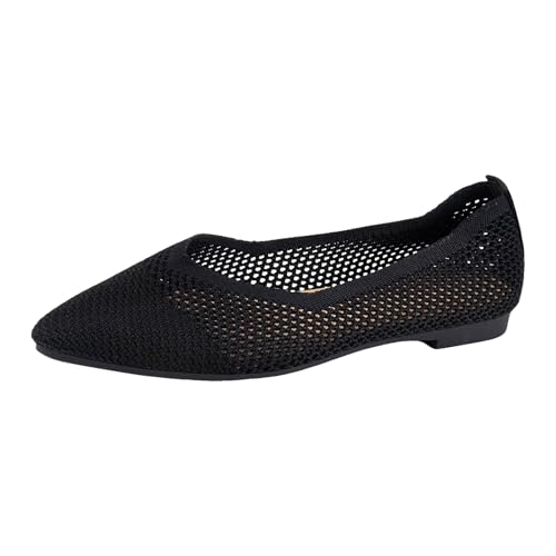 Ballerinas Damen Flache Schuhe Freizeitschuhe Slip On Ballerina Walking für Frauen Sommerschuhe Bequeme Weiche Sohle Arbeitsschuhe für Büro & Alltag (40) von Xbemkste