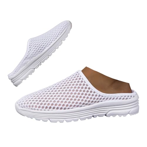 Clogs Herren Slipper Sabots Gartenschuhe Schlupfschuhe Unisex Lazy Slip On Lässige Bequeme Hausschuhe für Männer Frauen (White, 40.5) von Xbemkste