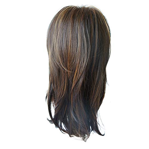 Perücke Damen Festival Zubehör Kurze synthetische Frauen-Rosen-reizvolle rote Netz-Front-Perücken-heiße Art- und Weisegewellte Perücke-Schwarzperücke Lace Front Wig Urlaub Must Haves (brown, One Size) von Xbemkste