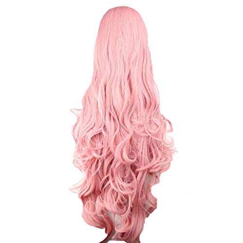 Perücke Damen Festival Zubehör Perücke Langes Kostüm Synthetische Cosplay V Perücken Lockige Sängerin Cosplay Mode Perücke Perücke Perücke Damen Urlaub Must Haves (pink, One Size) von Xbemkste