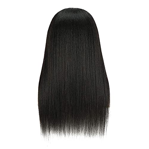 Perücke Damen Festival Zubehör Perücken mit schwarzbrauner Perücke für Frauen Headban Haarperücke gerade Perücke Kostüm Herren Festival Zubehör (black, One Size) von Xbemkste