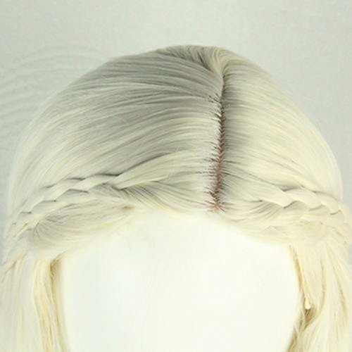 Perücke Damen Festival Zubehör Volle Maskerade Perücken Cosplay Haar Targaryen Frauen Perücke Daenerys Perücke Perücke Herren Festival Gadget (White, One Size) von Xbemkste