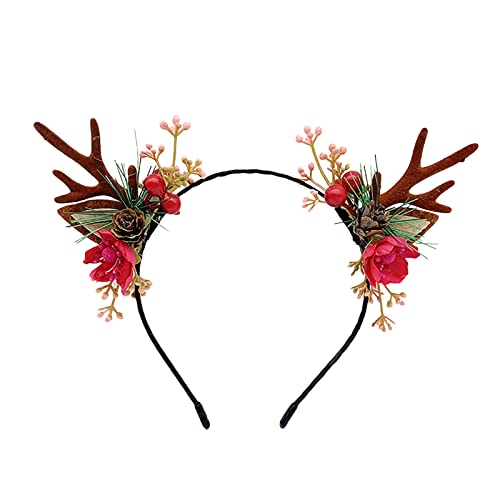 Haarschmuck Weihnachtsgeschenke für Frauen 1 STÜCKE Mori Geweih Haarschmuck Weihnachten Kopfschmuck Stirnband Kreative Süße Nette Cartoon Stirnband Haarschmuck Damen Kleine Geschenke für (E, One Size) von Xbemkste