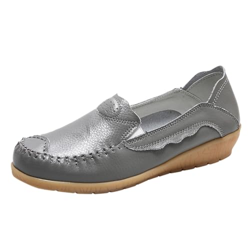 Halbschuhe Damen Soft Soled Shoes Fashionable One Head Mom Shoes Damen Slipper elegant (Grey, 40) von Xbemkste
