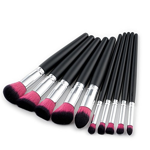 Make Up Pinsel Set, 10pcs Makeup Pinsel, Professionelles Make Up Pinsel Set, Makeup Pinsel Werkzeuge mit Foundation Kosmetik Augenbrauen Lidschatten Pinsel Rouge Pinsel, Schwarz von Xbemkste