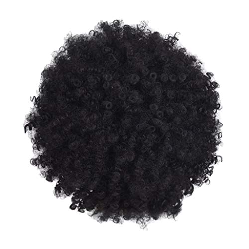 Perücke Damen Festival Zubehör Natürliche amerikanische synthetische Perücken afrikanische lockige kurze Frauenperücke schwarz für Perücke Wig Festival Zubehör Party Gadgets (Black, One Size) von Xbemkste