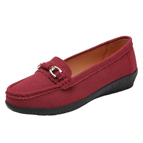 Schuhe Damen elegant Flache Loafer Freizeitschuhe Loafer Walking Schuhe für Frauen Elegante Damen Schuhe (37.5) von Xbemkste