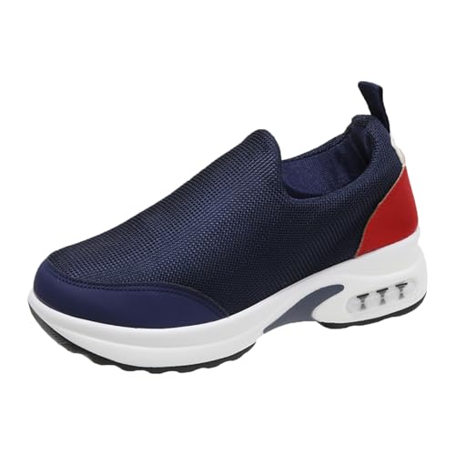 Turnschuhe Damen On Reise Weiche Sohle Bequeme Schuhe Outdoor Mesh Schuhe Laufmode Sport Atmungsaktive Damenschuhe frühling (Blue, 39) von Xbemkste