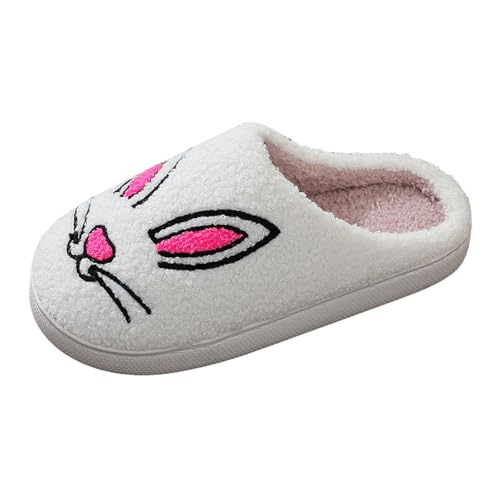 Warme Hausschuhe Damen Winter Plüsch Pantoffeln mit Süße Tiere Muster Bequeme Wärmende Hüttenschuh Fuzzy Pelz Lustige Filzpantoffeln Weiches Fleece Hauslatschen (F, 36) von Xbemkste