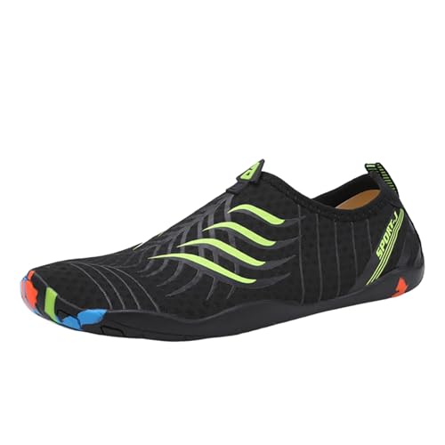 Xbemkste Badeschuhe Wasserschuhe Damen Herren Schwimmschuhe Strandschuhe Barfußschuhe Aquaschuhe Atmungsaktiv Schnelltrocknend Unisex (X-A-Green, 38.5) von Xbemkste