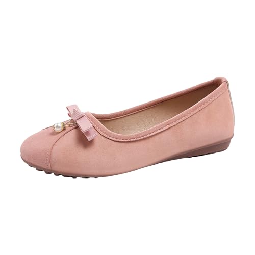 Xbemkste Ballerina Schuhe Damen zum Reinschlüpfen, Bequeme Ballerinas, süße Ballettschuhe, tragbar, niedriger Keilabsatz Damen Schuhe frühling elegant (40.5) von Xbemkste