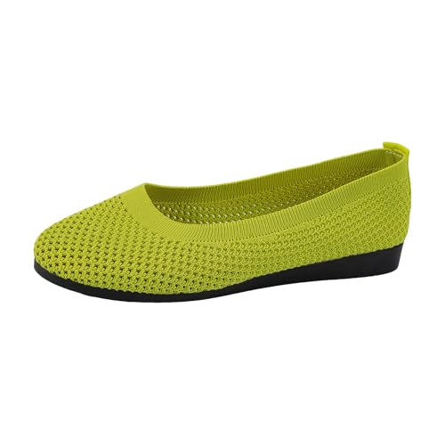 Xbemkste Ballerina Schuhe Damen zum Reinschlüpfen, Bequeme Ballerinas, süße Ballettschuhe für Damen, tragbar, niedriger Keilabsatz Ballerina Hausschuhe (Green, 39) von Xbemkste