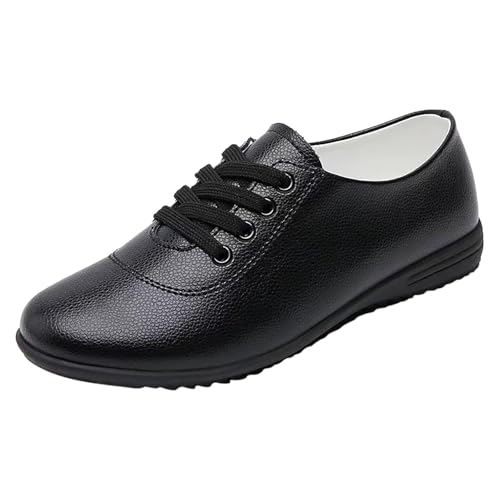 Xbemkste Damen Freizeitschuhe Schnürer Sommerschuhe Flache Schuhe Lässige Sneaker Leichte Weiche Sohle Halbschuhe Bequeme Walkingschuhe Elegant Damenschuhe (38.5) von Xbemkste